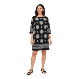 Isani for Target Black & White Printed Shift Dress Size Large